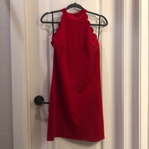 Red High-neck Cocktail Dress